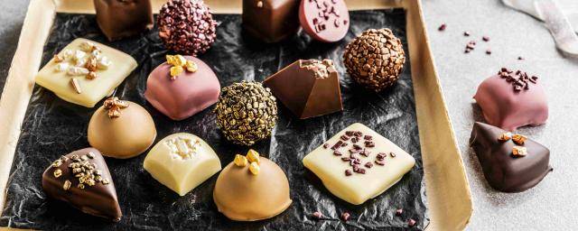 small chocolates on a tray